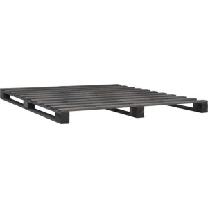 vidaXL - Bedframe - pallet - massief - grenenhout - grijs - 120x200 - cm