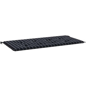 vidaXL - Tuinbankkussen - ruitpatroon - 120x50x3 - cm - oxford - stof - zwart