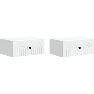vidaXL - Muurbevestigde - Nachttafel - 2 - st - Wit - 49 - x - 34,5 - x - 20 - cm