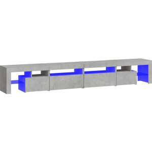 vidaXL - Tv-meubel - met - LED-verlichting - 260x36,5x40 - cm - betongrijs