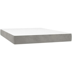 vidaXL - Pocketveringmatras - medium - full - 137x190x20 - cm - fluweel - lichtgrijs