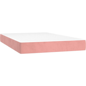 vidaXL - Pocketveringmatras - medium - 120x200x20 - cm - fluweel - roze