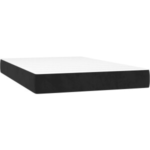 vidaXL - Pocketveringmatras - medium - 120x200x20 - cm - fluweel - zwart