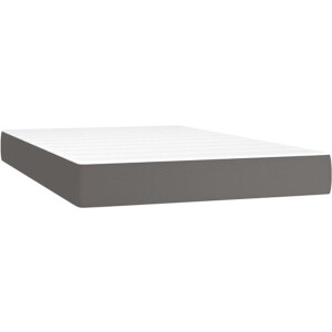 vidaXL - Pocketveringmatras - medium - 120x200x20 - cm - kunstleer - grijs