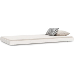 vidaXL - Bedframe - zonder - matras - massief - grenenhout - wit - 90x200 - cm