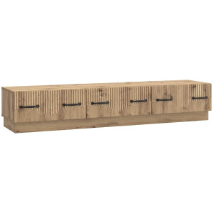 vidaXL - TV - Kast - Artisanaal - eiken - 147 - x - 34,5 - x - 27 - cm - Bewerkt - hout