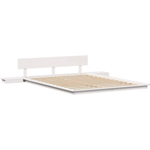 vidaXL - Bedframe - Wit - 150 - x - 200 - cm - Hout