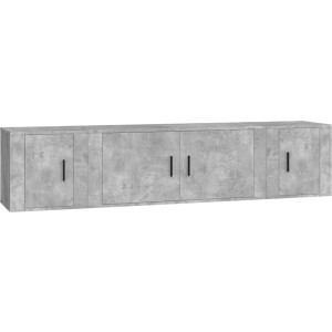 vidaXL - 3-delige - Tv-meubelset - bewerkt - hout - betongrijs