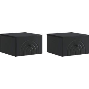 vidaXL - Muurbevestigde - Nachttafel - 2 - st - Zwart - 33 - x - 34,5 - x - 20 - cm