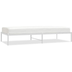 vidaXL - Bedframe - metaal - wit - 90x200 - cm