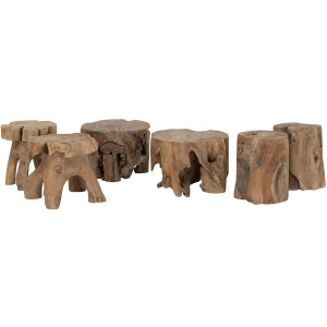 MUST Living Coffee table Billie,±40xØ40 cm, teakwood roots