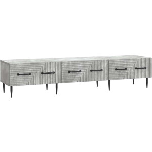 vidaXL - TV - Kast - met - lade - Betongrijs - 147 - x - 34,5 - x - 30 - cm - Bewerkt - hout
