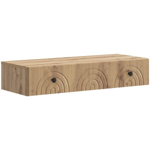 vidaXL - Wandgemonteerde - Zijtafel - Artisanaal - eiken - 87,5 - x - 34,5 - x - 17 - cm