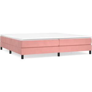 vidaXL - Boxspring - bed - fluweel - roze - 200x200 - cm