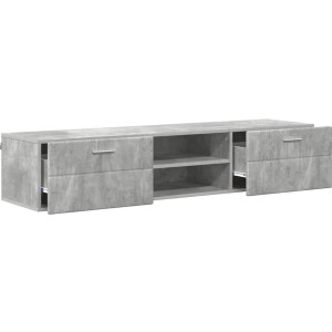 vidaXL - Houten - Kast - met - lade - Beton - Grijs - 150 - x - 39 - x - 30 - cm - Bewerkt - hout