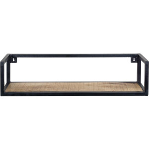 Wandplank Vintage 81 cm - Industriële Wandplank van Mangohout met Stalen Frame
