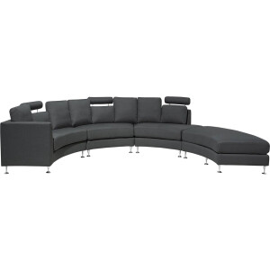 BELIANI ROTUNDE - Bank U-vormig - Donkergrijs - Symmetrisch - Polyester