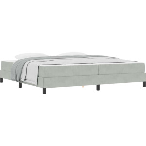 vidaXL - Boxspring - bed - met - matras - Lichtgrijs - 200 - x - 200 - cm - Stof