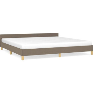 vidaXL - Bedframe - zonder - matras - stof - taupe - 200x200 - cm