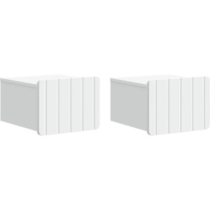 vidaXL - Muurbevestigde - Nachttafel - 2 - st - Wit - 33 - x - 34,5 - x - 24 - cm