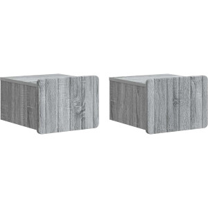 vidaXL - Muurbevestigde - Nachttafel - 2 - pcs - Grijs - sonoma - 33 - x - 34,5 - x - 24 - cm