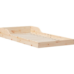 vidaXL - Bedframe - Naturel - 100 - x - 220 - cm - Massief - grenenhout