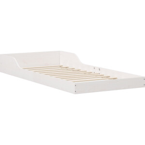 vidaXL - Bedframe - Wit - 100 - x - 220 - cm - Massief - grenenhout