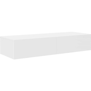 vidaXL - Wandschap - met - lades - 100x36x19 - cm - bewerkt - hout - wit
