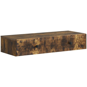 vidaXL - Wandgemonteerde - Zijtafel - Gerookt - eiken - 87,5 - x - 34,5 - x - 17 - cm