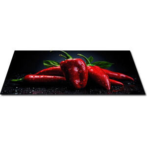 Papillon Keukenmat - De Dikke Keukenloper - 120x50 cm - Rode Pepers