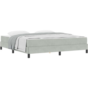 vidaXL - Boxspring - bed - met - matras - Lichtgrijs - 180 - x - 200 - cm - Stof