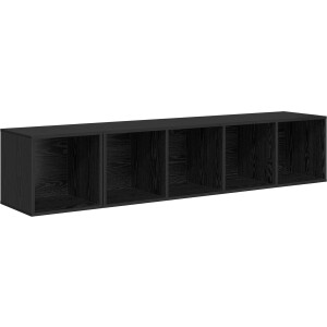 vidaXL - TV - Kast - Set - Wandgemonteerd - 2 - pcs - Zwart - Eiken - Bewerkt - hout