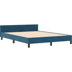 vidaXL - Boxspring - bed - met - hoofdeinde - Donkerblauw - 140 - x - 200 - cm - Fluweel