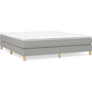 vidaXL - Boxspring - bed - stof - lichtgrijs - 180x200 - cm