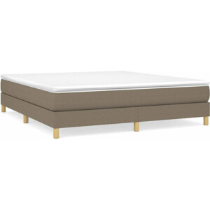 vidaXL - Boxspring - bed - stof - taupe - 180x200 - cm