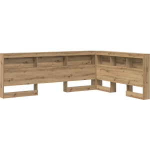 vidaXL - Opberghoofdbord - met - plank - Artisan - Eiken - 140 - cm - Bewerkt - hout