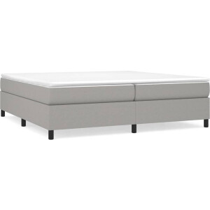 vidaXL - Boxspring - met - matras - stof - lichtgrijs - 200x200 - cm