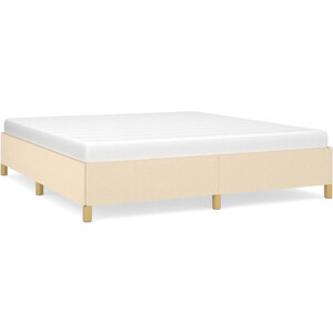 vidaXL - Boxspring - bed - stof - crèmekleurig - 180x200 - cm