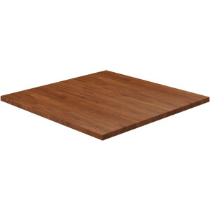 The Living Store Tafelblad vierkant 80x80x2,5cm behandeld eiken donkerbruin - Eikenhouten Tafelblad - Massief Eikenhout - Tafelblad Vierkant - Bruin Tafelblad - Rustic Tafelblad