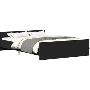 vidaXL - Bedframe - met - hoofd- - en - voeteneinde - zwart - 140x200 - cm