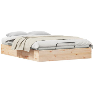 vidaXL - Ottoman - bedframe - met - opbergruimte - Naturel - 140 - x - 200 - cm
