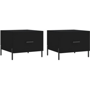 vidaXL Salontafels 2 st 50x50x40 cm bewerkt hout zwart - Salontafel - Salontafels - Bijzettafel - Banktafel
