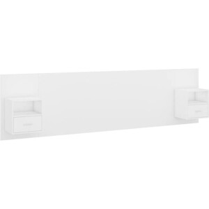 vidaXL - Hoofdbord - met - kastjes - bewerkt - hout - wit