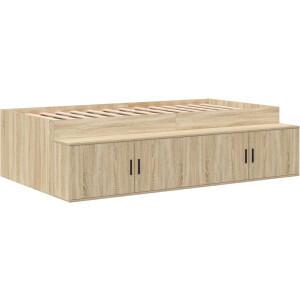 vidaXL - Bedframe - met - lade - Sonoma - Eik - 70 - x - 190 - cm - Bewerkt - hout