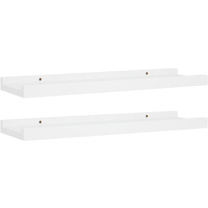 vidaXL Fotoplanken 2 st 40x9x3 cm MDF wit - Wandschap - Wandschappen - Zwevend Schap - Zwevende Schappen
