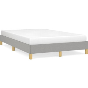vidaXL - Bedframe - zonder - matras - 120x190 - cm - stof - lichtgrijs
