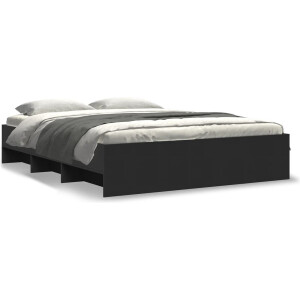 vidaXL - Bedframe - zonder - matras - 160x200 - cm - spaanplaat - zwart