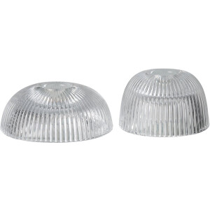 J-Line kaarshouder canele - glas - transparant - 2 stuks