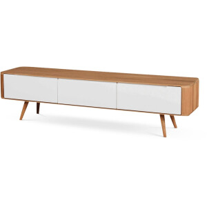 Gazzda Ena Lowboard Naturel - TV meubel - Hout - Massief Eiken - Wit - 180 cm
