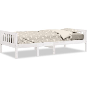 vidaXL - Kinderbed - zonder - matras - massief - grenenhout - wit - 75x190 - cm